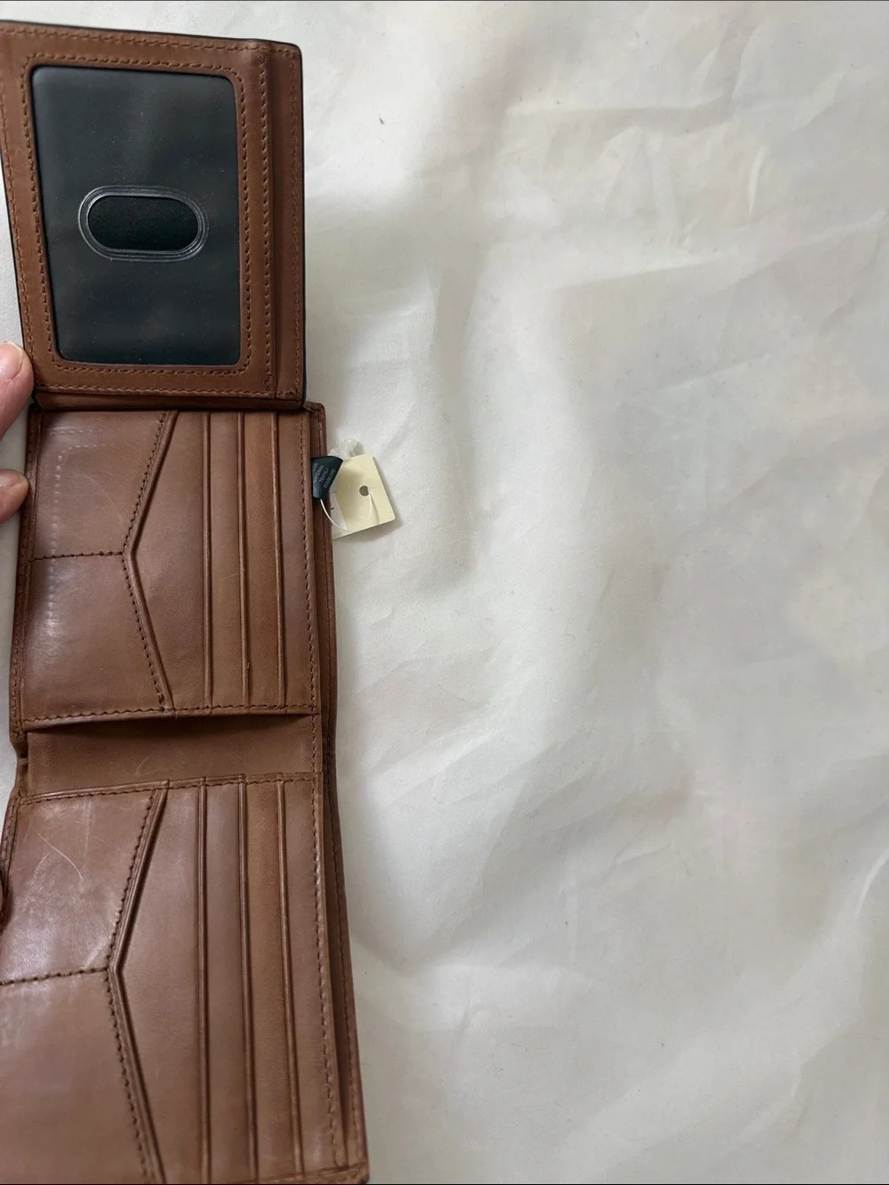 Fossil Brown Leather Wallet with Black Accent